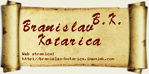 Branislav Kotarica vizit kartica
